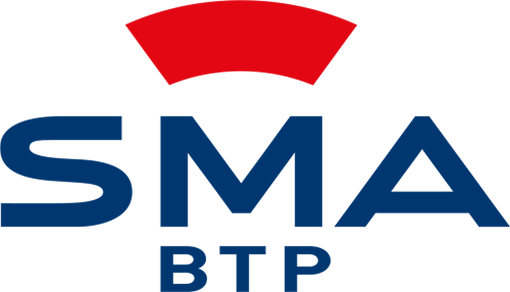 Logo SMA BTP en rouge et bleu