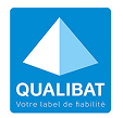 Logo label de fiabilité qualibat bleu clair
