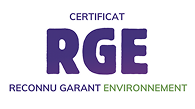 Logo certificat RGDE violet et vert
