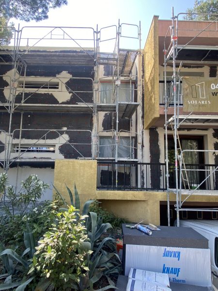 Photo travaux Villa M avec les échafaudages