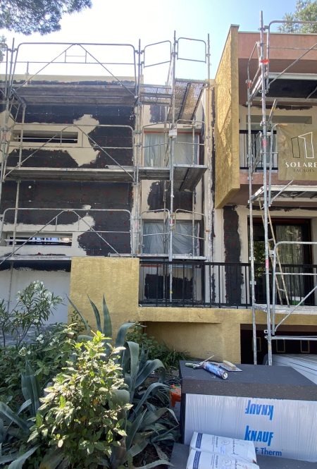 Photo travaux Villa M avec les échafaudages